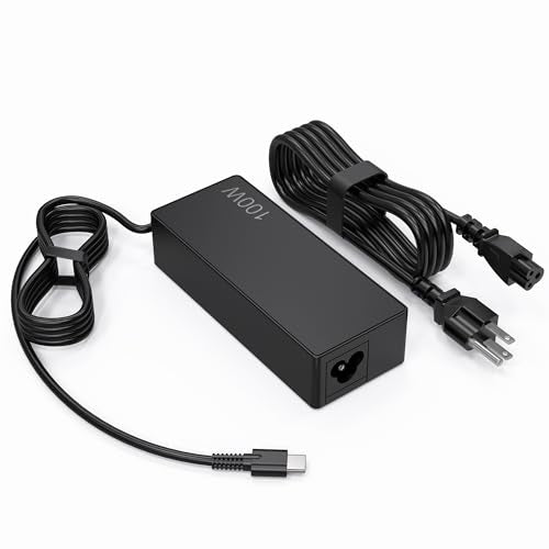 100W USB C Laptop Charger for Lenovo ThinkBook/Thinkpad/IdeaPad/Yoga Fast Charging Type C Travel Laptop Power Adapter - color: Ebony