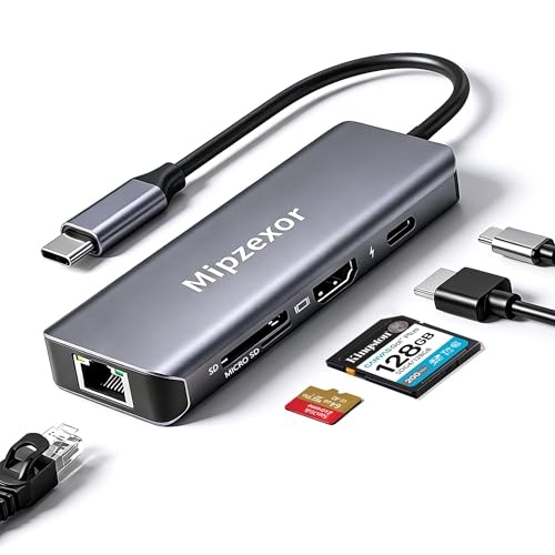 USBC Docking Station 8 in 1 USB C to hdmi gigabit ethernet Adapter 1Gbps Ethernet Hub 100W Power Delivery 3*USB 3.0 Ports SD/TF Card Reader Ethernet USB C Adapter for MacBook Pro/Air Dell XPS HP