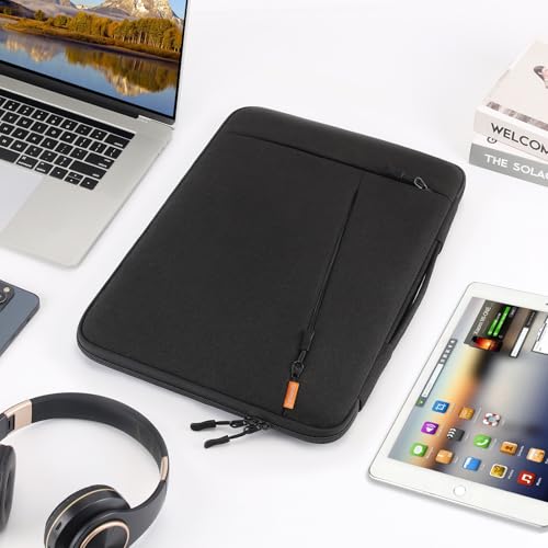 DOMISO 14 inch Laptop Case Sleeve Protective Cover Compatible with MacBook Air 15 M4 M3 M2,MacBook Pro,14-15 inch HP Dell ASUS Lenovo Chromebook,Waterproof Computer Bag with Handle,Black - size: 14 inch