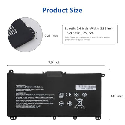 DJW HW03XL Battery Replacement for HP Pavilion 15-EG 15-EG0055NR 15-EG0067ST 15-EG0048NR 15-EH 15-EH1005NS 15-EH0177NG 15-EH0006NX 15T-EG 15Z-EH 17-CN 17-CP Series L96887-421 L96887-AC1 L96887-2B1 - size: HW03XL