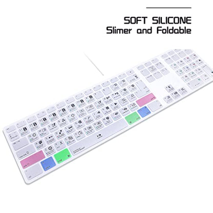 HRH for iMac G6 MB110LL/B and MB110LL/A A1243 Keyboard with Numeric Keypad NumberPad Print with: Davinci Resolve Functional Shortcuts Hot Keys Design Silicone Keyboard Skin Cover [US/EU Layout] - color: Z-DaVinci Resolve