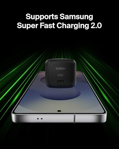 Belkin USB C Charger Block 65W, Super Fast Charging Block, Type C Wall Charger - Apple iPhone 17, Air, Pro, Galaxy S26, Google Pixel 10, MacBook, AirPods, Chromebook, Nintendo Switch 2 & More - Black - style: Single Pack