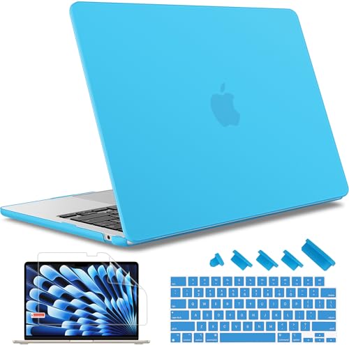 May Chen for 2026 MacBook Air 15 inch Case 2025 2024 2023 A3448 M5 A3241 M4 A3114 M3 A2941 M2 with Liquid Retina Display & Touch ID, Plastic Hard Shell with Keyboard Cover - Matte Blue - color: Matte Blue
