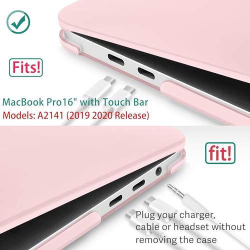 May Chen for MacBook Pro 16 Inch 2019 Release Model:A2141,Hard Shell Case Cover Screen Protector & Keyboard Cover for MacBook Pro 16 Retina with Touch ID & Touch Bar - Baby Pink - color: Baby pink
