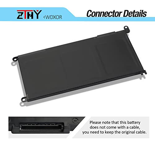 42Wh WDX0R 3CRH3 Battery Replacement for Dell Latitude 3480 3580 3189 3379 | Inspiron 15 7579 7573 7560 7569 7570 5565 5567 5570 5578 5579 7586 7368 7378 5368 5378 5379 5765 5767 5775 Vostro 5468 5471 - size: 7.6*4.13*0.2 inch WDXOR