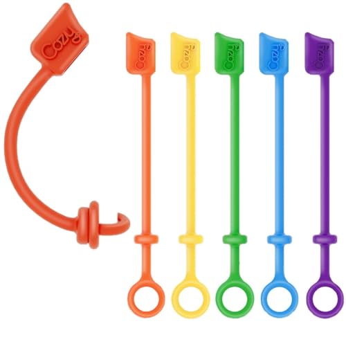 Cozy USB-C and Apple Charging Cable Dust Caps with Tether, Portable Travel Protector Cover, Multi-Color Set, 6-Pack - color: USB-C (6) Multi Color