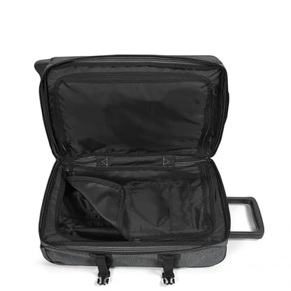 Eastpak Tranverz S – 42L Large Wheeled Luggage with Dual Compartments, TSA Lock, Compression Straps & Smooth-Wheeling System, Black Denim - color: Black Denim, size: 42 Liter Carry On