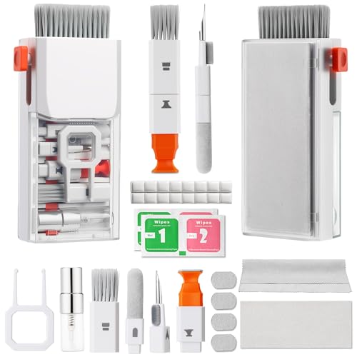 Upgraded Keyboard Cleaning Kit, 32PCS Electronics Cleaner Tool with Dust Cleaning Putty, Microfiber Cloth, Wipes-Cleaning Set for iPhone, AirPods, iPad, Laptop, PC Screen, Monitor, Camera