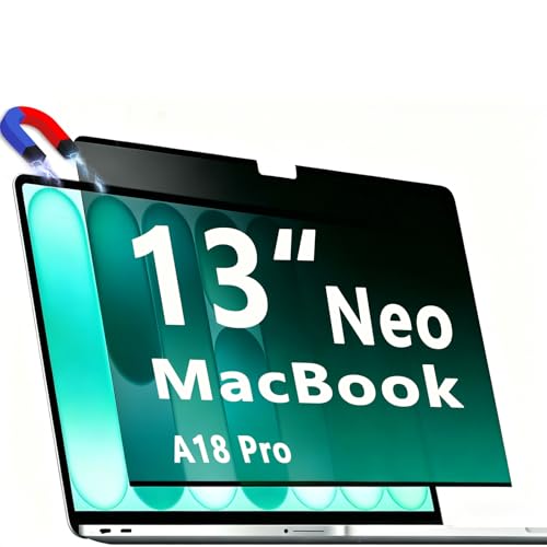 For MacBook Neo Privacy Screen Protector 13 Inch (2026 Neo A18 Pro), Removable Laptop Privacy Filter Anti Spy, Anti Glare Matte Blue Light Blocking, Easy Install Reusable - size: Neo 13 A18 Pro