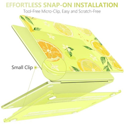 Batianda Case for MacBook Neo 13 Inch 2026 Model A3404, Lemon Zest | 4-in-1 Laptop Accessories Bundle with Lemon Fruit Art, Ultra Slim Hard Shell for Students, Girls and Fresh Summer Style - color: Lemon Zest