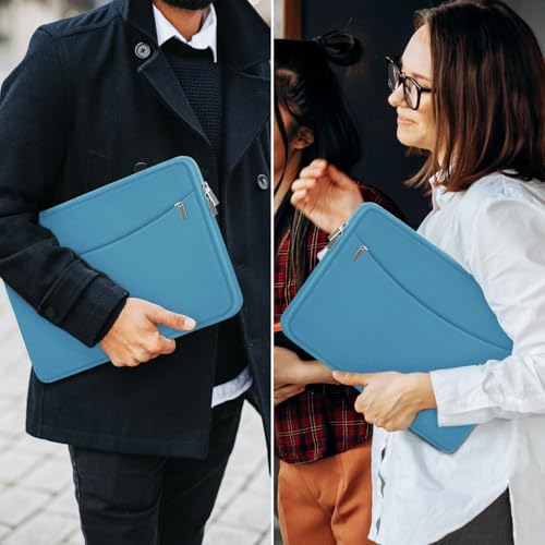 Laptop Case Sleeve 15.6 inch, Shockproof Protective Laptop Cover Briefcase Carrying Computer Bag with Accessory Pocket, Computer Bag Compatible with MacBook, HP, Dell, Lenovo, Asus, Light Blue - color: Light Blue, size: 15.6 inch