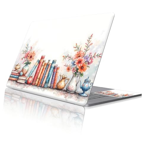 Reusable Universal Laptop Skin Sticker, Cut to Fit for 11.6–15.6 Inch Laptops, Waterproof Protective Film, No-Residue - Vintage Floral Bookshelf - color: Vintage Floral Bookshelf