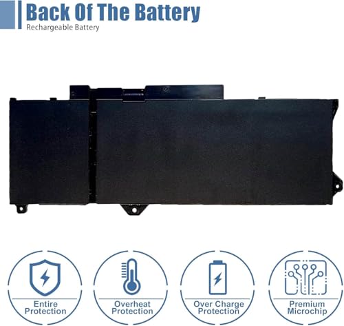 GRT01 Laptop Battery Replacement for Dell Latitude 5421 5431 5521 5531 Precision 3561 3470 3571 3581 3591 Mobile Workstation Alienware m17 R5 AMD Series 9JRV0 00P3TJ 0R05P0 05RGW 15.2V 64Wh 4000mAh - size: 9.25*3.54*0.28 inch GRT01