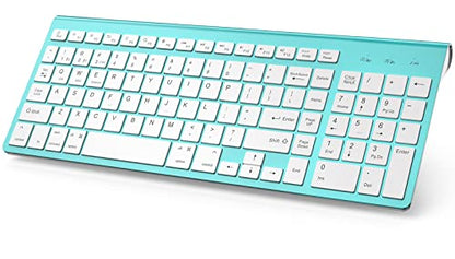 JOYACCESS Wireless Bluetooth Keyboard for Mac,Ergonomic Multi-Device Keyboard with Number Pad, Compatible with MacBook Pro/Air, iMac,iPhone,iPad, iOS, Android, Windows, Turquoise - color: Turquoise