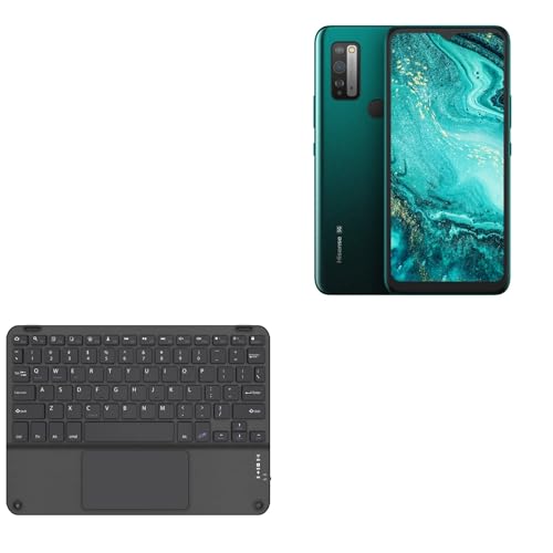 BoxWave Keyboard Compatible with HiSense F50+ - SlimKeys Bluetooth Keyboard with Trackpad, Portable Slim TouchPad - Jet Black