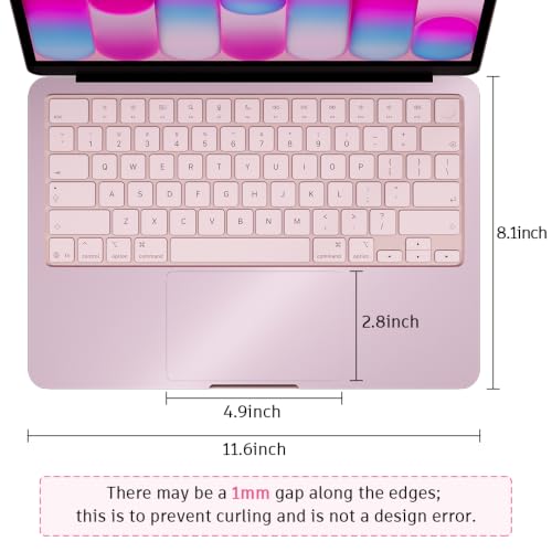 Palm Rest Decal for MacBook Neo Vinyl Skin | Scratch-Resistant with Trackpad Protector,Removable Fingerprint-Resistant Keyboard Edge Skin (Pink) - color: Pink