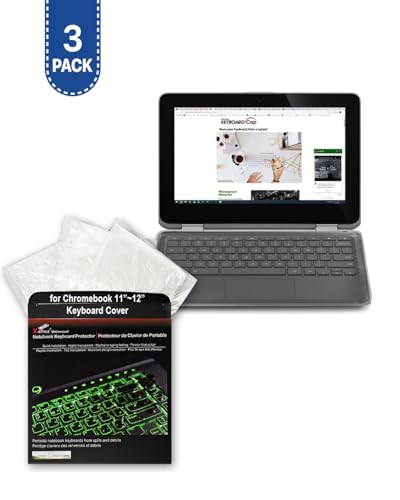 Universal Keyboard Cap [3-Pack] – Ultra Thin Keyboard Cover for Laptop Keyboards, Fits Most 11–17" Models – by Green Onions Supply (Chromebook 11") - size: Chromebook 11"