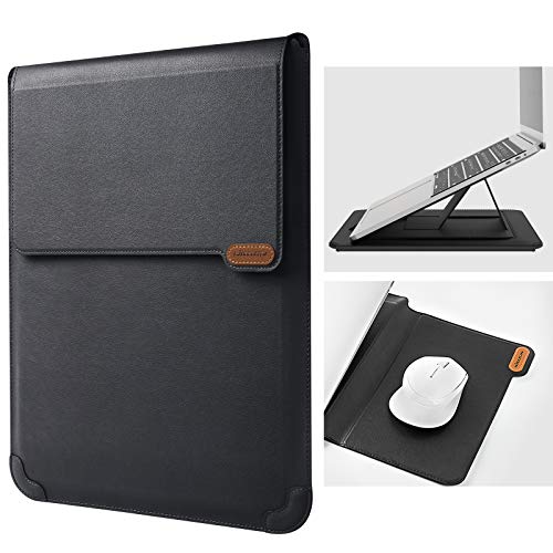 Nillkin Laptop Sleeve 13 inch (3-in-1), MacBook Sleeve with Adjustable Stand & Mouse Pad, 2 Stand Modes, 13 inch Laptop Case, Slim MacBook Accessories for Samsung/Surface/Chromebook/HP 12-14'', Black - color: Black