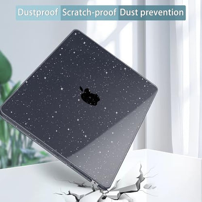 May Chen for 2026 MacBook Air 15 inch Case 2025 2024 2023 A3448 M5 A3241 M4 A3114 M3 A2941 M2 with Liquid Retina Display & Touch ID, Plastic Hard Shell with Keyboard Cover - Black Glitte - color: Black Glitter