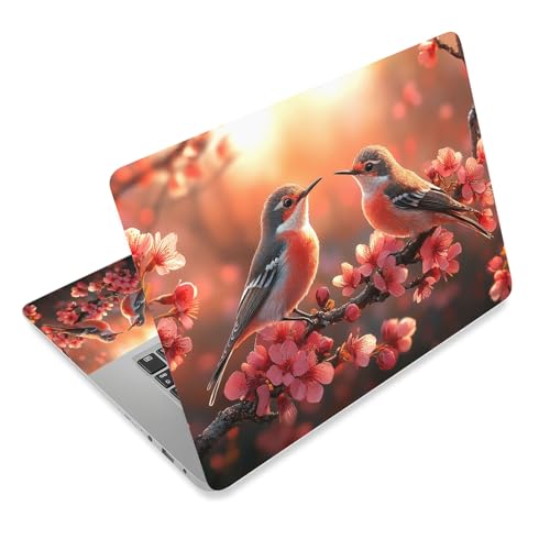Aesthetic Laptop Skin Cover,12-15.6 Inch Universal Vinyl Sticker Decal,Waterproof Scratch-Resistant Notebook Wrap,Removable Residue-Free Protector,Cherry Blossom Birds - color: Cherry Blossom Birds