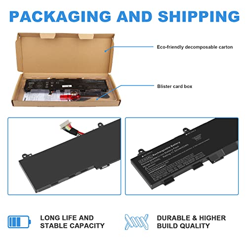 CC03XL HSTNN-DB9Q Laptop Battery Replacement for HP Probook 635 ZBook Firefly 14 G7 G8 Aero Series EliteBook 830 835 840 845 G7 G8, L77608-2C1 L77608-421 L78555-005 CC03053XL-PL 11.55V-53Wh - size: 10.47*2.09*0.28inch