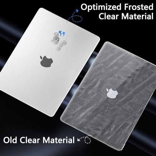 Batianda Matte Ultra-Thin Case for M4 New MacBook Pro 16 inch 2024 2023 2021 Release Model A3403 A3186 A2991 Durable Fingerprint-Resistant, Precision Fit, with TPU Keyboard Cover, Translucent - color: Translucent