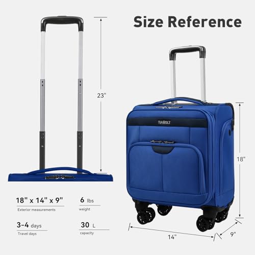 16 Inch Underseat Carry on Luggage With Wheels Weekender Overnight Business Travel Bag Suit cases Mini Suitcases with Wheels Under Seat Bag for Airlines,Blue - color: Blue, size: Underseat 16 inch