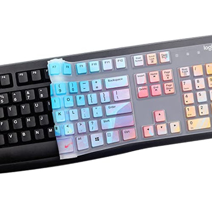 Silicone Keyboard Cover for Logitech K120 & MK120 Ergonomic Desktop USB Wired Keyboard, Logitech K120 & MK120 Keyboard Protective Skin US Layout (NOT Fit Other Model)-Colorful - color: Colorful