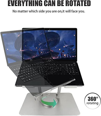 Vortex D086-Grey Laptop Stand Ultimate Cutting-Edge Durable Convenient Secure Cooling Aluminum 360-degree Effortlessly Rotating Innovative Design Comfort and Flexible (Grey)