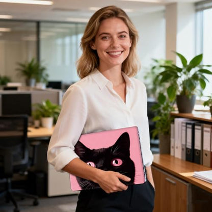 Universal Laptop Skin Sticker Decal for 11.6”12" 13" 13.3" 14" 15" 15.4" 15.6" Reusable Waterproof Scratch-Scratch Resistant Protective Vinyl Laptop Notebook Skin Stickers - Black Cat Pink - color: Black Cat Pink
