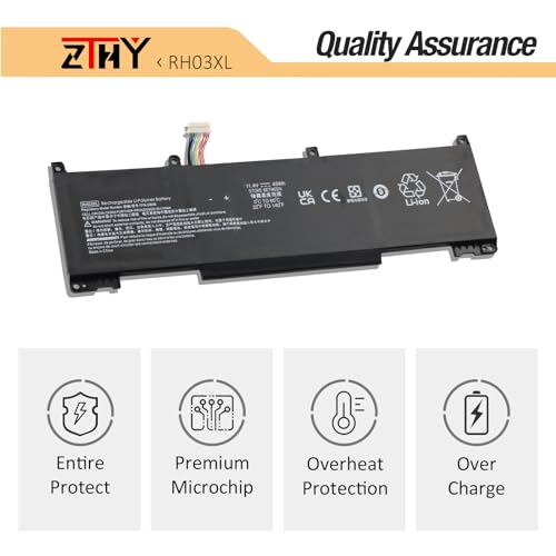 45Wh RH03XL M02027-005 Laptop Battery Replacement for HP ProBook 430 440 | 445 450 455 G8 G9 G10 /ProBook 630 640 650 G8 /Probook 630-G9 /EliteBook 630 640 645 650 655 G9 G10/ Zhan 66 Pro A 14 G4 - size: 9.84*2.95*0.23 inch RH03XL