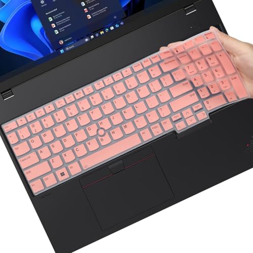 Keyboard Cover for Lenovo ThinkPad E16 Gen 1 16", Thinkpad T16 P16 P16v P16s Gen 2/Gen 1 16", Thinkpad L15 Gen 4/3 15.6" (Not Fit Thinkpad Z16, L15 Gen 2/1)-Pink - color: Pink