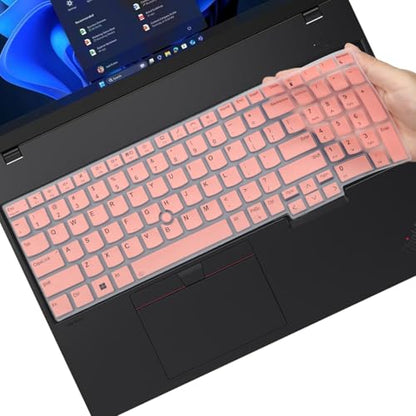 Keyboard Cover for Lenovo ThinkPad E16 Gen 1 16", Thinkpad T16 P16 P16v P16s Gen 2/Gen 1 16", Thinkpad L15 Gen 4/3 15.6" (Not Fit Thinkpad Z16, L15 Gen 2/1)-Pink - color: Pink