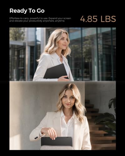 Ladomi Triple Screen Laptop Monitor Extender, 14" Laptop Screen Extender | FHD 1200P, One Cable Connection, Driver Needed, 400% Boost Efficiency, Fit for 12"-16.5" Laptop, Plug&Play Fit for Wins, Mac - size: 14-inch