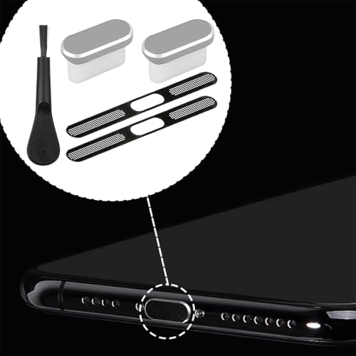 USB C Plug Cover Soft Protector Cleaner Set Electronic Device | Precise Anti Dust Kit for Phone Home Outdoor Offices Desk Car - color: Silver