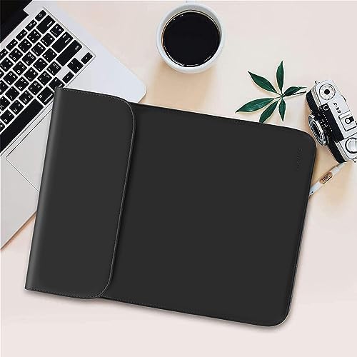 MOSISO Laptop Case 13.3 inch, 13-13.3 inch Laptop Sleeve Compatible with MacBook Neo 13 A18 Pro A3404 /Air 13/Pro 13/Pro 14 M5 M4 M3 M2 M1, Faux Suede Leather Case with Small Bag, Black - color: Black