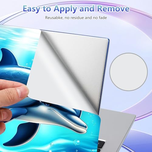 Laptop Skin Sticker Decal Cover,Cute Dolphin | DIGTIALL Universal Laptop Skin Sticker, Waterproof Removable Notebook Decal Protector Cover for 12 13 14 15 Inch Laptops - color: Cute Dolphin