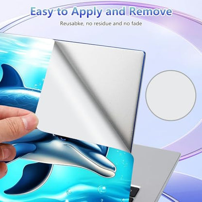 Laptop Skin Sticker Decal Cover,Cute Dolphin | DIGTIALL Universal Laptop Skin Sticker, Waterproof Removable Notebook Decal Protector Cover for 12 13 14 15 Inch Laptops - color: Cute Dolphin