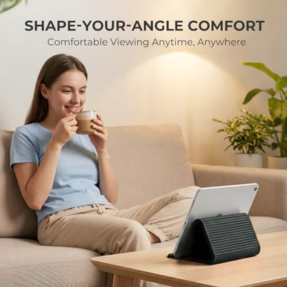 2026 Airplane Phone Holder, Flexible Silicone Portable Phone Stand | Foldable for Desk Bed Office, Travel Essentials Hands Free Mount for iPhone Tablet Laptop,Anti-Slip & Scratch-Resistant - color: Black