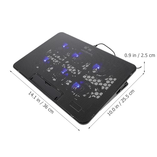 BESPORTBLE Laptop Cooling Pad with 6 Quiet Fans, 15.6-inch Cooling Stand Holder, Black Laptop Cooler for Gaming and Office Use