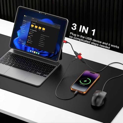 Small USB C HUB for Laptop, USB C Dongle for MacBook Pro, XPS | 60W Fast Charging USB C Docking Station, USB C Splitter for iMac, iPhone 17, XPS. with usb a to c adapter