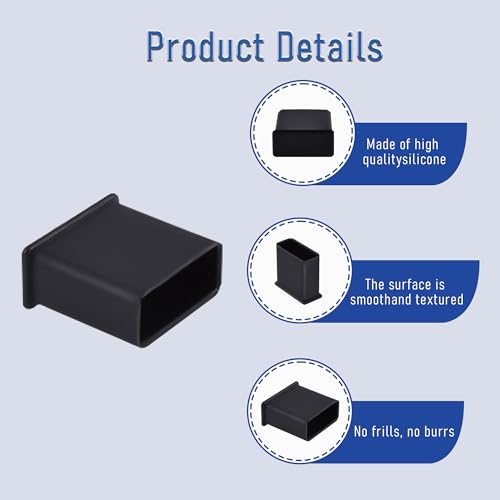 10 PCS USB2.0 Port Anti-dust Plugs, PE Covers Caps Stoppers, Port Protector for PC Computer Laptop Router Network Hub or Other Standard USB 2.0, 0.51 x 0.2 (LxW) - size: USB2.0/Black/10 PCS