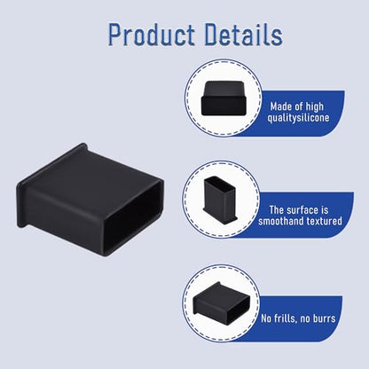 5 PCS USB2.0 Port Anti-dust Plugs, PE Covers Caps Stoppers, Port Protector for PC Computer Laptop Router Network Hub or Other Standard USB 2.0, 0.51 x 0.2 (LxW) - size: USB2.0/Black/5 PCS
