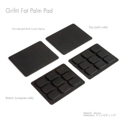 Fat Palm Pads 1/4" Thick Smooth Skin Surface Laptop Wrist Rest Notebook Tacky Silicone Easy Reposition Ergonomic Carpal Tunnel Resting Support (2 Pads 3.1" x 2.8" x 0.24") - size: Fat