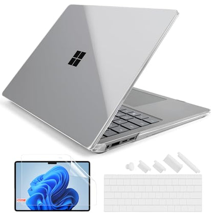 Batianda Premium Case for Surface Laptop 13.8 Inch 2024-2026, Crystal Clear | Fits Surface Laptop 7th/8th for Business 1.2mm Lightweight Ultra-Slim Hard Shell with Keyboard Cover & Screen Protector - color: Transparent