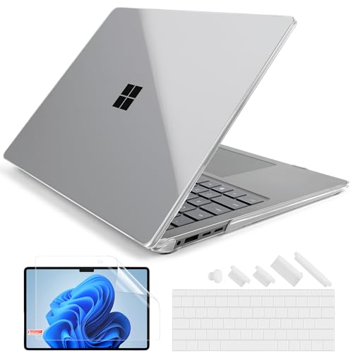 Batianda Premium Case for Surface Laptop 13.8 Inch 2024-2026, Crystal Clear | Fits Surface Laptop 7th/8th for Business 1.2mm Lightweight Ultra-Slim Hard Shell with Keyboard Cover & Screen Protector - color: Transparent