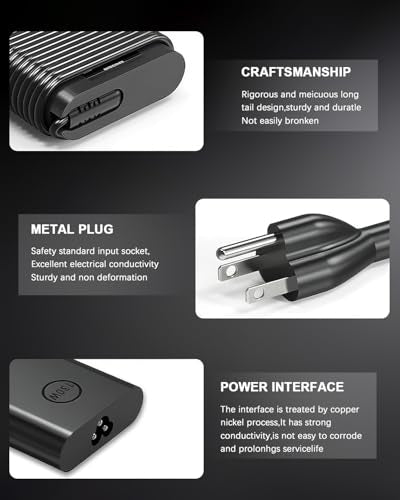 130W USB C Laptop Charger Compatible with Dell Precision 5570 5560 5550 5530 5760 5750 3560 Latitude 7410 7310 7210 9410 9510 5420 5520 5510 XPS 15 17 2in1 9575 9500 9700 Power Cord - color: Gloss Black3