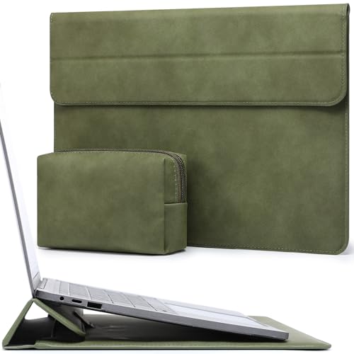 HYZUO 13 Inch Laptop Case Sleeve with Stand for MacBook Air, Olive Green | for MacBook Air 13 M5-M1, 2026 13" MacBook Neo, 2026-2016 MacBook Pro 13 M2 M1, iPad Pro/Air 13, Surface Pro 12-3, XPS 13 - color: Olive Green, size: 13 Inch