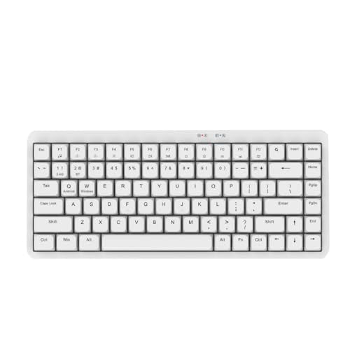 Yoidesu 2.4G Bluetooth 5.1 Wireless Keyboard, 84 Keys Silent Gaming Keyboard with Numeric Pad, 12 Multimedia Shortcut Keys, Ultra Slim Full Size Keyboard for Laptop PC Desktop (White) - color: White