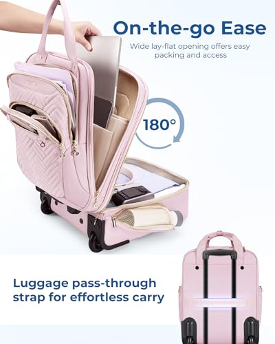 BAGSMART Underseat Carry On Luggage Airline approved,16-inch Underseater Softside Travel Suitcase with Wheels Lightweight Overnight Rolling Carry-on Luggage for Women Men Weekender, Pink - color: Pink